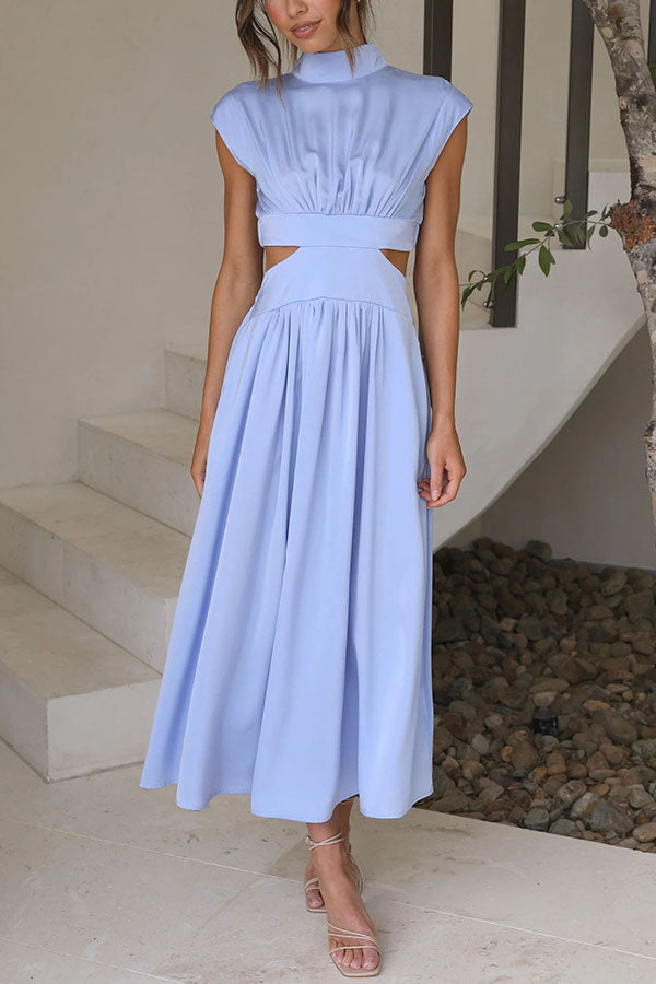 Quincy | Midi-Kleid mit Cut-Out und Taschen