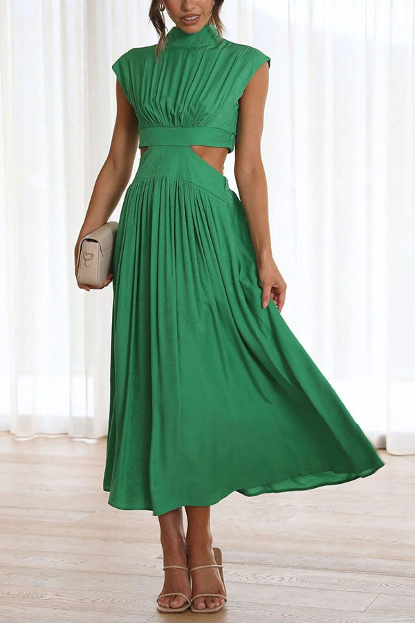 Quincy | Midi-Kleid mit Cut-Out und Taschen