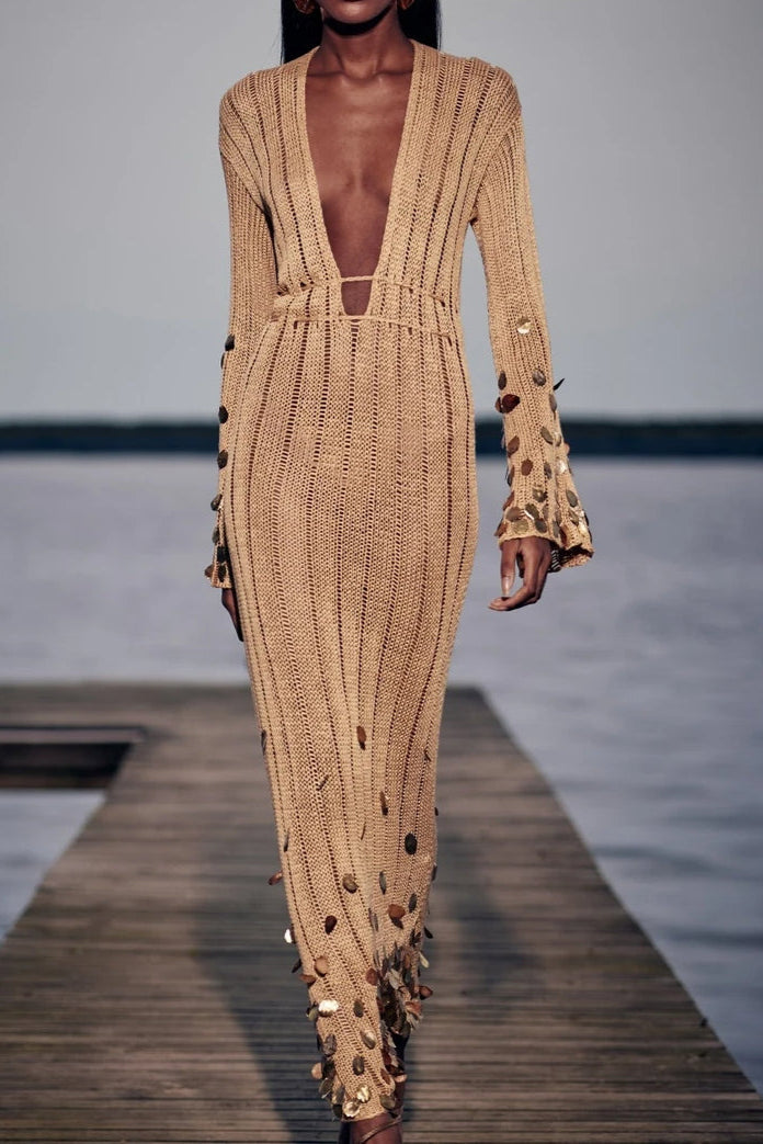 Dolly | Strick-Maxikleid mit femininer Silhouette