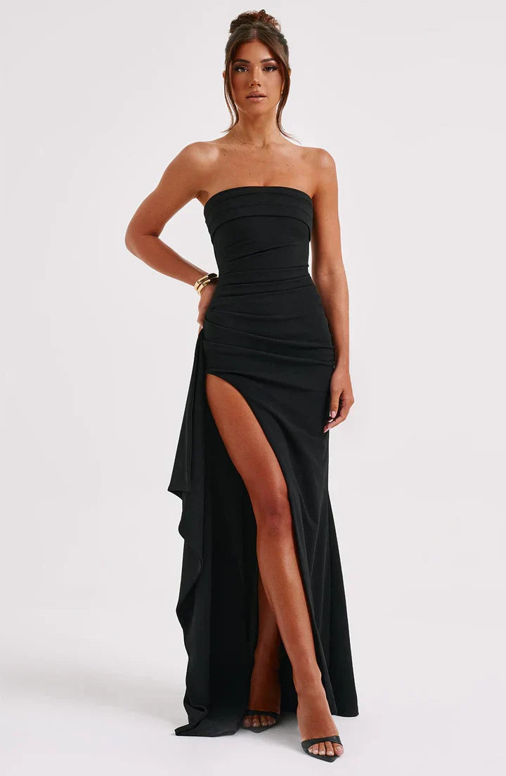 Stacy | Schulterfreies Maxikleid