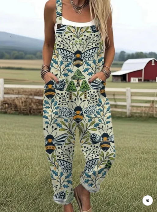 DENISE | ZEITLOSE BEE FLORAL ART JUMPSUIT