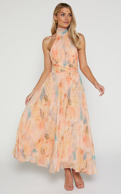 Antonella | Elegantes Halterneck-Maxikleid