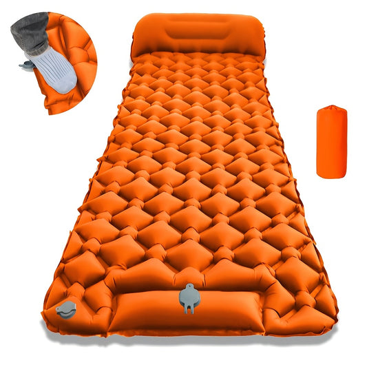 Ultra-leichte aufblasbare Campingmatte mit integrierter Pumpe & Kopfstütze