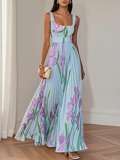 Liviana | Plissiertes Maxi-Kleid
