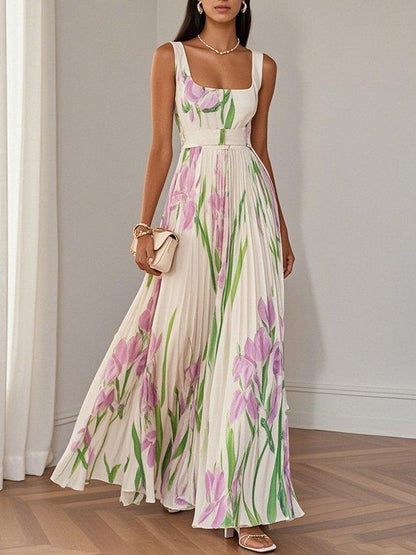 Liviana | Plissiertes Maxi-Kleid
