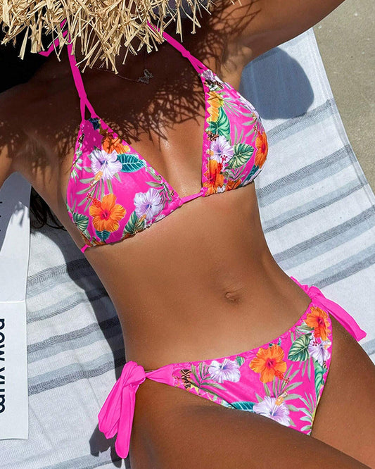 Badeanzug Sexy Neckholder Bedruckt Bikini