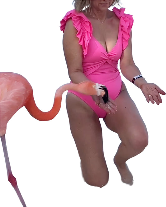 Einteiliger Badeanzug mit sexy Stil und Rüschen