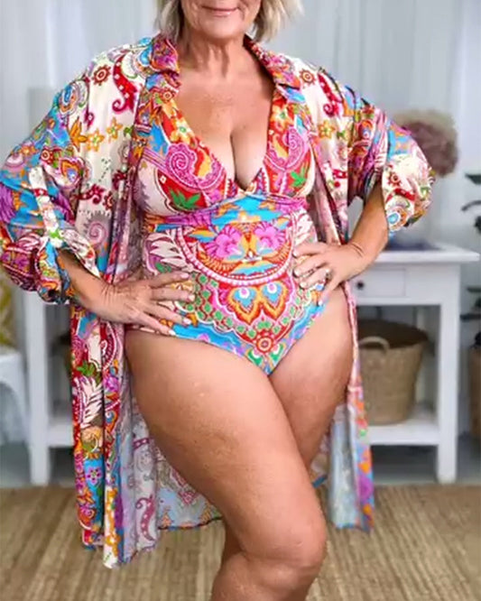 Drei-Teile-Set sexy Einteiler-Badeanzug