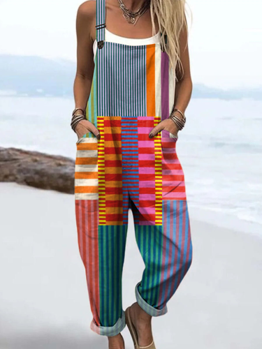 ESSALE | CHIC GEOMETRISCHER DRUCK JUMPSUIT