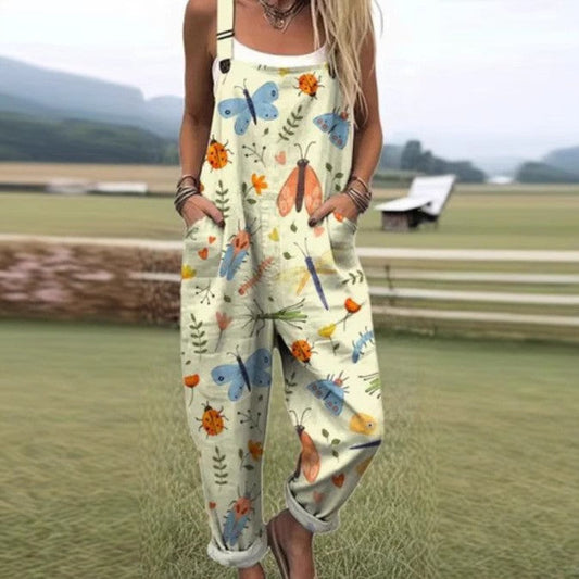 GEMMA | STILVOLLER SCHMETTERLING-KUNST JUMPSUIT