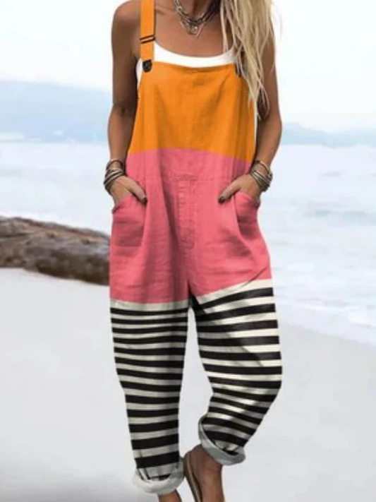 HEIDI | MODISCHER ABSTRAKTER GEOMETRISCHER MUSTER JUMPSUIT
