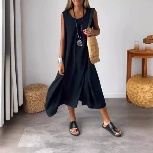 Noemi | Lässiges ärmelloses Kleid mit Taschen