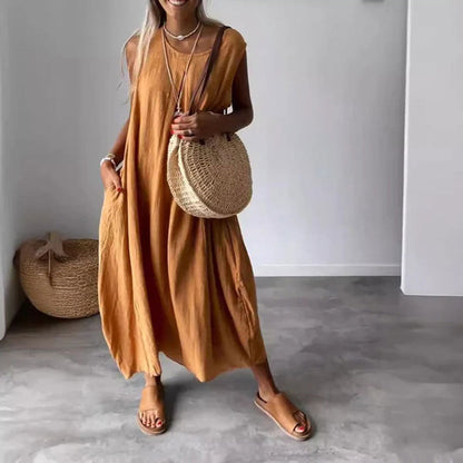 Noemi | Lässiges ärmelloses Kleid mit Taschen